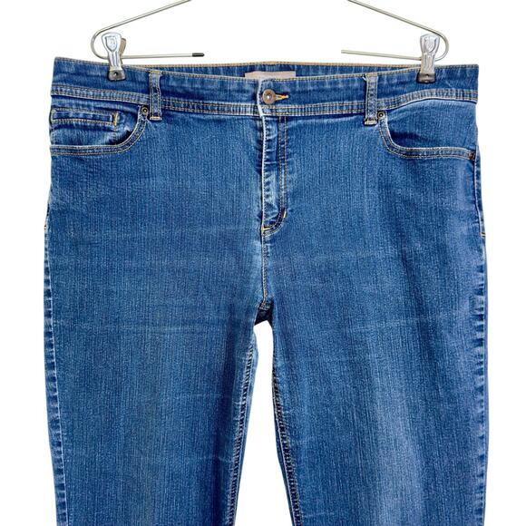 Chicos Crop Jeans 2.5 (14) 36x23 Mid Wash/Rise Stretch Denim Everyday Beach Y2k - Picture 2 of 13